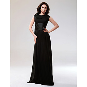 Chiffon Stretch Satin Sheath/ Column Bateau Floor-length Evening Dress inspired by Blake Lively