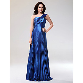 Sheath/ Column One Shoulder Floor-length Elastic Silk-like Satin Evening Dress (FSH0496)