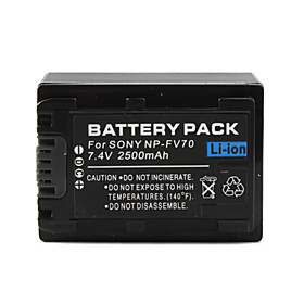 NP-FV70 Compatible 7.4V 2500mAh Battery Pack for Sony HDR-CX150E and More