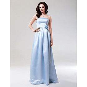 A-line Strapless Floor-length Taffeta Evening Dress (FSD0219)
