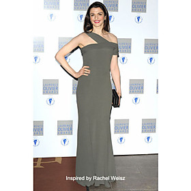 Chiffon Sheath/ Column One Shoulder Floor-length Evening Dress inspired by Rachel Weisz