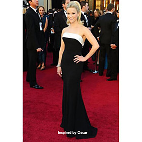Trumpet/ Mermaid Strapless Floor-length Satin/ Evening Dress inspired by Reese Witherspoon at the 83st Oscar (FSA1111215)