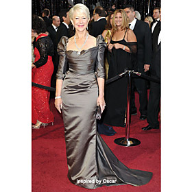 Sheath/ Column Square Court Train Taffeta Oscar/ Evening Dress inspired by Helen Mirren at the 83st Oscar(FSF1108211)