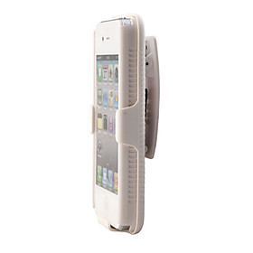 Shell   Holster Belt Clip Combo Case for iPhone 4 (White)