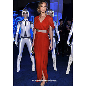 Chiffon Sheath/ Column V-neck Floor-length Evening Dress inspired by Beau Garrett