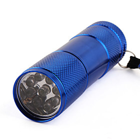 One Mode 9 LED Stainlee Steel Flashlight Blue