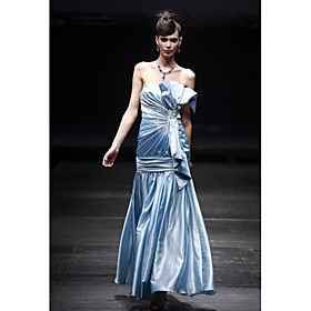 Trumpet/ Mermaid Strapless Floor-length Satin Elastic Woven Satin Evening Dress