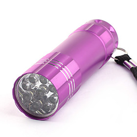 One Mode 9 LED Stainlee Steel Flashlight Purple