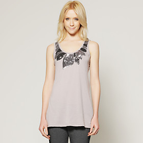 TS Floral Jewel Embellished Tank Shirt