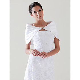 Satin With Rhinestone Clasp Bridal Wedding/ Special Occasion Shawl