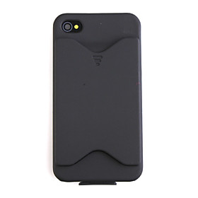 Credit Card Holder Hard Cover Case for iPhone 4 Black