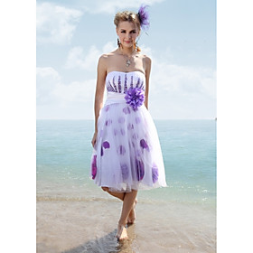 
	A-line Sweetheart Knee-length Satin Elastic Silk-like Satin Cocktail Dress	
