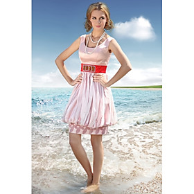 Sheath/ Column Scoop Knee-length Elastic Silk-like Satin Chiffon Cocktail Dress