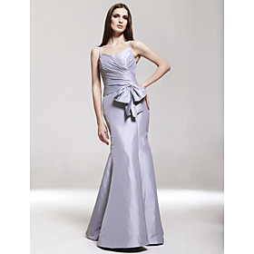 Trumpet/ Mermaid Spaghetti Straps Floor-length Taffeta Evening Dress (FSM0486)