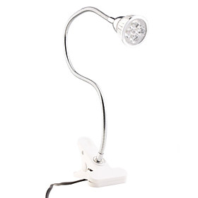 4W Natural White Light Flexible Neck LED Table Bed Reading Lamp with Clip