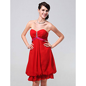 A-line Sweetheart Knee-length Chiffon Bridesmaid/ Cocktail Dress (FSF08549)