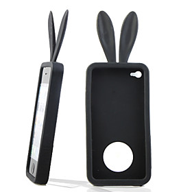 Rabbit Protective Silicon Case For iPhone 4 Black