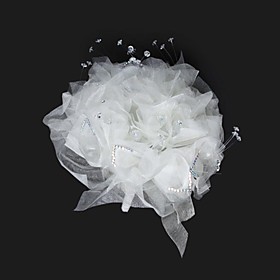 Elegant Organza With Rhinestone Round Wedding Bouquet /Bridal Bouquet