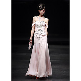 Trumpet/ Mermaid Sweetheart Floor-length Chiffon Satin Evening Dress
