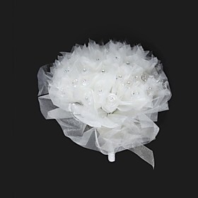 Elegant Organza With Rhinestone Round Wedding Bouquet/ Bridal Bouquet