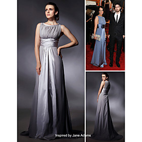 Jane Adams Sheath/ Column Bateau Sweep/ Brush Train Sleeveless Elastic satin/ Chiffon Golden Globe/ Evening Dress (FSH0555)