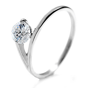 Shining Round CZ Cubic Zirconia And Stainless Steel Ring Shining Round CZ Cubic Zirconia And Stainless Steel Ring