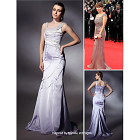 Natalie Imbruglia Trumpet/ Mermaid Scoop Sweep/ Brush Train Sleeveless Chiffon Cannes Film Festival Dress 2010 (FGY0793)