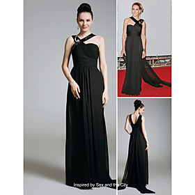 Sheath / Column Watteau Train Tulle Sex and the City Dress / Evening Dress(FSH0196)