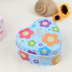 Printed Flowers Heart Shaped Candy/Favor Tin(set of 12)