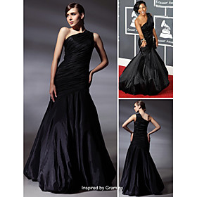 Trumpet/ Mermaid One Shoulder Floor-length Sleeveless Taffeta Grammy Dress (FSH0620)