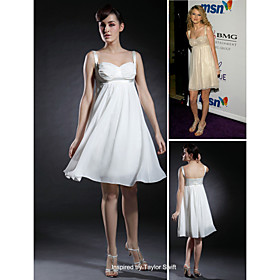 Empire Straps Short / Mini Chiffon Elastic Woven Satin Taylor Swift Dresses / Cocktail Dresses (FSD0335)