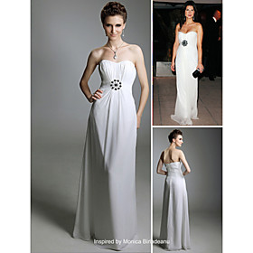Monica Birladeanu dinner Sheath / Column Sweetheart Sweep / Brush Train Chiffon Venice Film Festival Dresses / Evening Dresses (FSD0309)