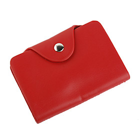 Elegant Leather Business Card Case (Red)