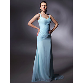Trumpet / Mermaid Straps Sweep / Brush Train Cannes Film Festival Dress / Evening Dress (FSH0125)