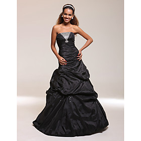 Trumpet/ Mermaid Strapless Floor-length Satin Taffeta Prom/ Evening Dress (FSD0257)