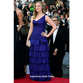 Elastic Silk-like Satin Sheath/ Column One Shoulder Floor-length Evening Dress inspired by Sarah Polley
