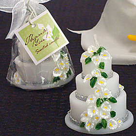 Calla Lily Theme Scented Wedding Cake Candle Favors(set of 4)