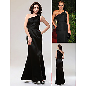 Jessica Simpson Trumpet/ Mermaid One Shoulder Floor-length Satin Evening Dress (FSA11343)