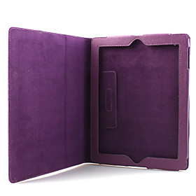 Litchi Grain Style PU Leather Case and Stand for Apple iPad 2 (Purple)