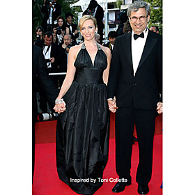 
	Taffeta A-line V-neck Floor-length Evening Dress inspired by Toni Collette	