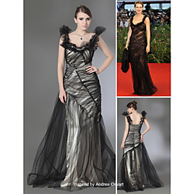 Andrea Osvart Sheath / Column Scoop Floor-length Elastic Silk-like Satin Evening Dress (FSF08309)