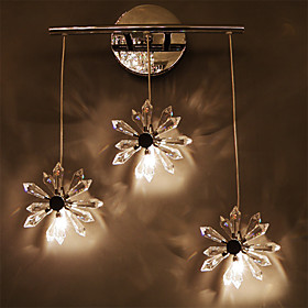 Egypt Imported Crystal Wall Light with 3 Lights - Floral Shade