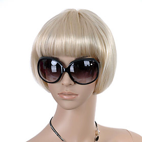 Capless Short High Quality Synthetic Light Blonde Bob Style Hair Wig