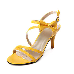 Leatherette Upper Stiletto Heel Sandals With Bowknot Party/ Evening Shoes.More Colors Available