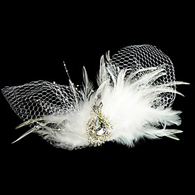 Gorgeous Feather With Rhinestones/Tulle Wedding Bridal Headpiece (1187-TS-TH33)