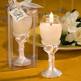 Double Heart Design Champagne Flute Candle Holders