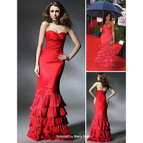 Niecy Nash Trumpet/ Mermaid Strapless Floor-length Sleeveless Taffeta Golden Globe/ Evening Dress (FSH0580)