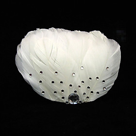 Gorgeous Feather With Rhinestones Wedding Bridal Headpiece
