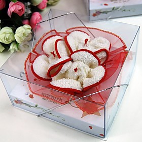Red Rose Shaped Towels (set of 2)