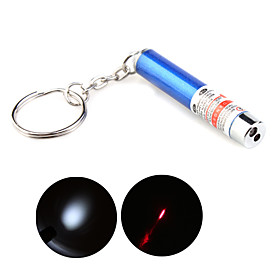 2 in 1 LED   Red Laser Pointer Flashlight with Keychain  Blue